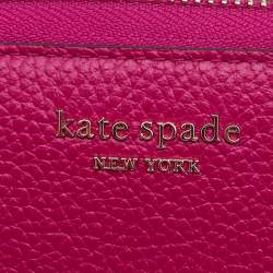 Pre Owned Kate Spade Pink Leather Zip Around Wallet