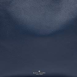 Pre Owned Kate Spade Navy Blue Leather Jackson Triple Compartment Satchel