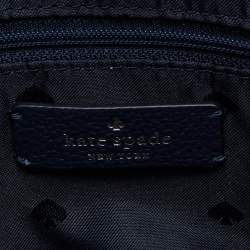Pre Owned Kate Spade Navy Blue Leather Jackson Triple Compartment Satchel