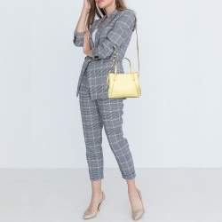 Pre Owned Kate Spade Yellow Leather Jackson Medium Triple Compartment Satchel