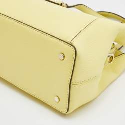 Pre Owned Kate Spade Yellow Leather Jackson Medium Triple Compartment Satchel