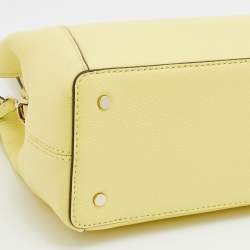 Pre Owned Kate Spade Yellow Leather Jackson Medium Triple Compartment Satchel