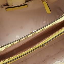 Pre Owned Kate Spade Yellow Leather Jackson Medium Triple Compartment Satchel