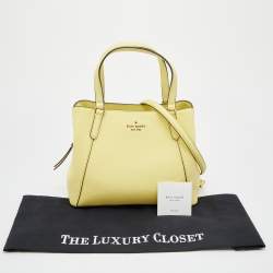 Pre Owned Kate Spade Yellow Leather Jackson Medium Triple Compartment Satchel
