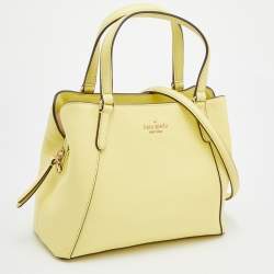 Pre Owned Kate Spade Yellow Leather Jackson Medium Triple Compartment Satchel