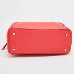 Pre Owned Kate Spade Coral Red Leather Jackson Medium Triple Compartment Satchel