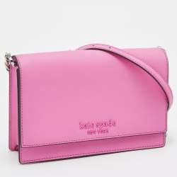 Pre Owned Kate Spade Pink Leather Convertible Crossbody Bag