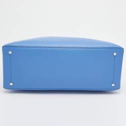 Pre Owned Kate Spade Blue/White Leather Eva Tote