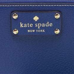 مملوكة مسبقًا Kate Spade Blue Leather Wellesley Neda Continental Wallet