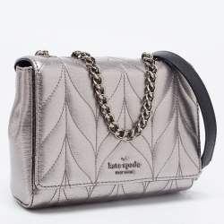 Pre Owned Kate Spade Metallic Briar Lane Quilted Leather Mini Evelyn Shoulder Bag