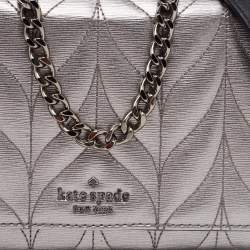 Pre Owned Kate Spade Metallic Briar Lane Quilted Leather Mini Evelyn Shoulder Bag