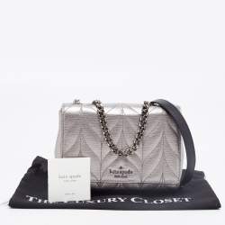 Pre Owned Kate Spade Metallic Briar Lane Quilted Leather Mini Evelyn Shoulder Bag