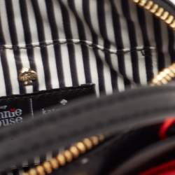 Pre Owned Kate Spade Black Leather Minnie Mouse Satchel 