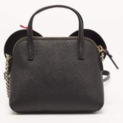 Pre Owned Kate Spade Black Leather Minnie Mouse Satchel 
