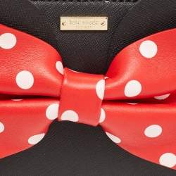 Pre Owned Kate Spade Black Leather Minnie Mouse Satchel 