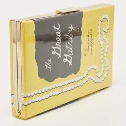Pre Owned Kate Spade Yellow Vinyl The Great Gatsby Book Clutch