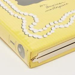 Pre Owned Kate Spade Yellow Vinyl The Great Gatsby Book Clutch