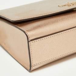 Pre Owned Kate Spade Metallic Leather Carson Flap Crossbody Bag