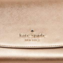 Pre Owned Kate Spade Metallic Leather Carson Flap Crossbody Bag