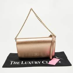 Pre Owned Kate Spade Metallic Leather Carson Flap Crossbody Bag