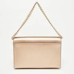 Pre Owned Kate Spade Metallic Leather Carson Flap Crossbody Bag