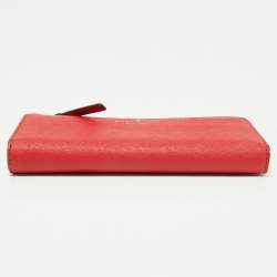 Pre Owned Kate Spade Red Leather Zip Around Wallet