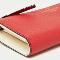 Pre Owned Kate Spade Red Leather Zip Around Wallet