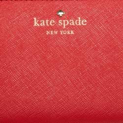 Pre Owned Kate Spade Red Leather Zip Around Wallet