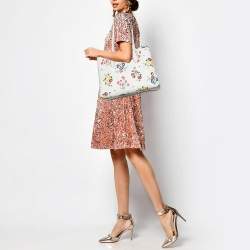 Kate Spade White Floral Print Coated Canvas Shopper Tote