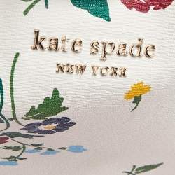 Kate Spade White Floral Print Coated Canvas Shopper Tote