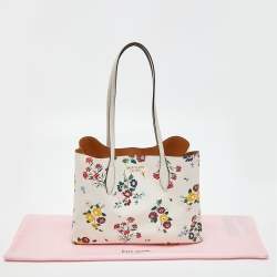 Kate Spade White Floral Print Coated Canvas Shopper Tote