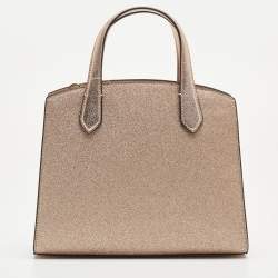 Kate Spade Rose Gold Glitter Fabric and Leather Tinsel Satchel