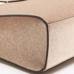 Kate Spade Rose Gold Glitter Fabric and Leather Tinsel Satchel