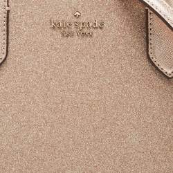 Kate Spade Rose Gold Glitter Fabric and Leather Tinsel Satchel