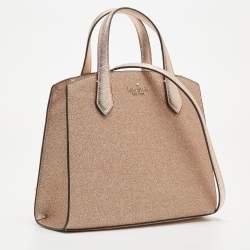 Kate Spade Rose Gold Glitter Fabric and Leather Tinsel Satchel