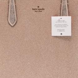 Pre Owned Kate Spade Rose Gold Glitter Fabric and Leather Tinsel Tote