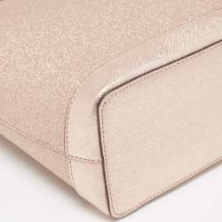 Pre Owned Kate Spade Rose Gold Glitter Fabric and Leather Tinsel Tote