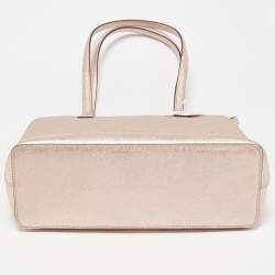 Pre Owned Kate Spade Rose Gold Glitter Fabric and Leather Tinsel Tote