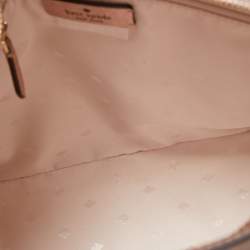 Pre Owned Kate Spade Rose Gold Glitter Fabric and Leather Tinsel Tote