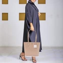 Pre Owned Kate Spade Rose Gold Glitter Fabric and Leather Tinsel Tote