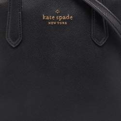 Pre Owned Kate Spade Black Coated Canvas Medium Schuyler Dome Satchel