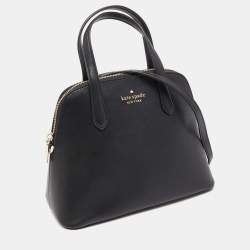 Pre Owned Kate Spade Black Coated Canvas Medium Schuyler Dome Satchel