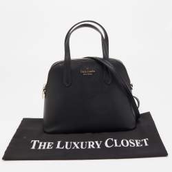 Pre Owned Kate Spade Black Coated Canvas Medium Schuyler Dome Satchel