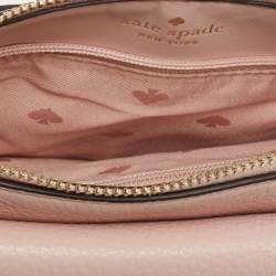 Pre Owned Kate Spade Rose Smoke Pebbled Leather Small Leila Crossbody Bag