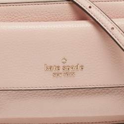Pre Owned Kate Spade Rose Smoke Pebbled Leather Small Leila Crossbody Bag