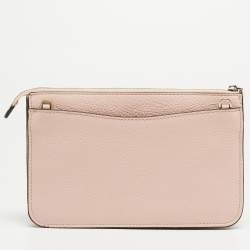Pre Owned Kate Spade Rose Smoke Pebbled Leather Small Leila Crossbody Bag