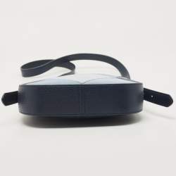 Pre Owned Kate Spade Tri Tone Blue Quilted Leather and Suede North South Leila Crossbody Bag