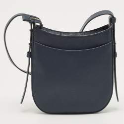 Pre Owned Kate Spade Tri Tone Blue Quilted Leather and Suede North South Leila Crossbody Bag