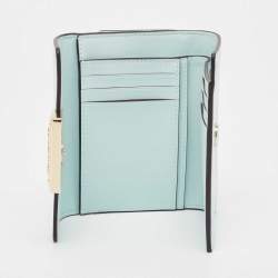 Pre Owned Kate Spade Light Blue Leather Reegan Trifold Wallet