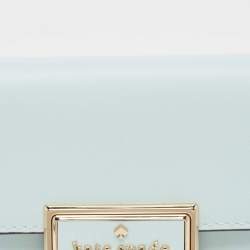 Pre Owned Kate Spade Light Blue Leather Reegan Trifold Wallet